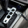 WF-0120 12V / 24V 3 Way Triple Sockets USB Car Cigarette Lighter Socket Splitter Charger(Black)