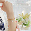 OPK 1106 Cold Style Personalized Double Layer Temperament Peach Heart Pearl Stainless Steel Bracelet, Color: Gold