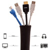 4pcs Zipper Ties Cord Management Organizer Kit Cable Sleeve With Zipper Cable Clip