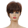 WIG-155 Ladies Short Curly Wig High Temperature Silk Chemical Fiber Headgear(Brown)