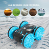 2.4G RC Stunt Car Land Water Double Side Amphibious Elves Simulate Remote Control Vehicle Toy (Blue)