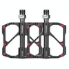 PD-M86C  1 Pair PROMEND Bicycle Road Bike Mountain Bike 3 Palin Carbon Fiber Bearing Pedal(Black)