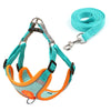 Reflective Dog Harness Vest, Suede Cyan, Medium - Anti-Breakaway