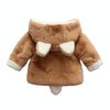 Winter Children Cartoon Animal Shape Plus Velvet Warm Hooded Jacket, Kid Size:110cm(Brown)