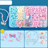Beaded Educational Toys DIY Jewelry Material Set For Children 15 Grids Ice Pink World+M Package