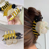 Cartoon Animals Hair Clip Cute Bee Hair Accessories Textured Acetate Hair Shark Clip Headdress(Yellow)
