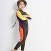 DIVE&SAIL WS-18816 Children Diving Suit One-piece Long-sleeved Swimsuit Sunscreen Hot Spring Surfing Suit, Size:M(Army Green Yellow Sleeves)