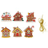 6pcs /Set House Christmas Decorations Pendants PVC Hanging Christmas Tree Ornaments Scene Arrangement Props