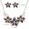Crystal Enamel Flower Jewelry Sets For Women(Black)