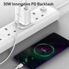 Yesido YC51 30W USB-C / Type-C + USB + 8 Pin Travel Charger with 1m Type-C to 8 Pin Cable, UK Plug(White)