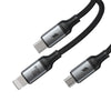 JOYROOM A21 30W Type-C to 8 Pin+Type-C+Micro USB 3 in 1 Charging Cable, Length: 1.2m(Black)