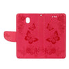 For Galaxy J7 (2017) (EU Version) Pressed Flowers Butterfly Pattern Horizontal Flip Leather Case with Holder & Card Slots & Wallet & Lanyard (Red)