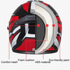 GXT Electric Vehicle Four Seasons Sun Protection & Windshield Double Lens Helmet, Size: M(Bright Black Red)