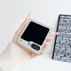 For Samsung Galaxy Z Flip6 5G Mirror Polka Dot PC Folding Phone Case(Black)