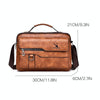 WEIXIER Men Shoulder Bag Retro Leather Laptop Business Casual Bag(Horizontal Light Brown)