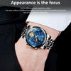 OLEVS 2859 Men Multifunctional Luminous Waterproof Quartz Watch(Black + Blue)