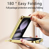 For Samsung Galaxy Z Flip5 VIETAO Woven Leather Metal Ring Phone Case(Green)