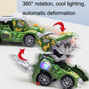 HG-884 Spray Deformation Dinosaur Fighting Vehicle Light Music Automatic Rotating Children Toys(Yellow)