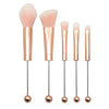 5-in-1  Metal Handle DIY Beaded Makeup Brush Set Blush Loose Powder Slanted Eye Shadow Brush, Color: Rose Gold