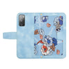 For Samsung Galaxy S20 FE Floral Pattern Leather Phone Case with Lanyard(Light Blue)