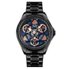 SKMEI 1678 Men Waterproof Quartz Watch with Rotatable Gear Dial(Black Shell Blue Surface)