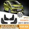 For KIA Picanto 2011-2018 4pcs/Set Car Auto Soft Plastic Splash Flaps Fender Guard