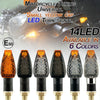 2 PCS KC025 Motorcycle 14LED Turn Signal Light(Lattice Shell + Transparent Black Lenses)