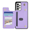 For Samsung Galaxy A52 4G / 5G / A52s 5G Rhombic Dual Buckle Card Slots Phone Case with Lanyard(Purple)