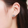 S925 Sterling Silver Earrings Bee Inlaid Female Earrings, Color:White