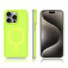 For iPhone 14 Pro Max Shockproof MagSafe Armor PC Hybrid TPU Phone Case(Fluorescent Green+Gray)