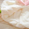 Female Baby Cartoon Rabbit Ears Shape Hooded Imitation Rabbit Fur Shawl Coat, Kid Size:100cm/12(White)