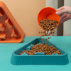 Slow Feed Dog & Cat Bowl - Blue - Triangle Bone Shape