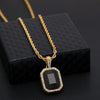 Hip Hop Mini Rhinestone Colorful Pendant Twist Necklace for Men(Gold and Black)