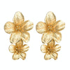 1 Pair Ladies Fashion Geometric Flower Earrings(Golden)