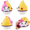 Slow Rebound Simulation Panda Ice Cream Decompression Vent Squeeze Toy Children Gifts(Pink Yellow)