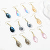 E2108-2 Champagne Color Natural Crystal Handmade Earrings Zircon Long Earrings
