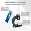 T17 3-in-1 RGB Atmosphere Light MagSafe Phone Watch Earphone Wireless Charger, Color: White no Plug