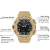 SANDA 3101 Dual Time Dispay Dial Luminous Timer Alarm Clock Electronic Watch for Men(Khaki)
