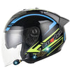 KUQIBAO Motorcycle Smart Bluetooth Sun Protection Double Lens Safety Helmet, Size: L(Bright Black Phantom Fiber+Black Tail)