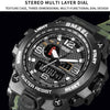 SMAEL 1545D Time Men Anti-falling Night Light Alarm Waterproof Sports Watch(Camouflage Army Green)