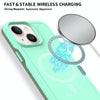 For iPhone 15 Shockproof MagSafe Armor PC Hybrid TPU Phone Case(Mint Green+Grayish Green)