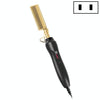 Multifunctional Comb Dry And Wet Dual-Use Curly Hair Straightening Stick Electric Perm Comb US Plug(Golden)