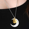 Half-Moon-Shaped Alloy Plated Pendant Necklace With Greetings Engraved At The Backside For Family, Diameter 3cm, Perimeter 9.4cm(Silver+Gold For mam)