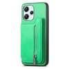 For Redmi K70 / K70 Pro 5G Retro MagSafe Zipper Wallet Card Bag Back Phone Case(Green)