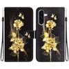 For Samsung Galaxy A26 5G Crystal Texture Colored Drawing Leather Phone Case(Gold Butterfly Rose)