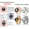 T86 Woman Health 1.27 inch Smart Watch, BT Call / Physiological Cycle / Heart Rate / Blood Pressure / Blood Glucose / SOS(Silver White Leather)