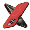 For iPhone 12 Pro Shockproof MagSafe Armor PC Hybrid TPU Phone Case(Red+Black)