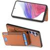 For Samsung Galaxy S25+ 5G Carbon Fiber Vertical Flip Wallet Stand Phone Case(Brown)