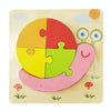 3 PCS Early Childhood Education Wooden Three-Dimensional Jigsaw Puzzle Toy(Y-Snail)