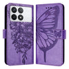 For Xiaomi Redmi K70 / K70 Pro Embossed Butterfly Leather Phone Case(Purple)
